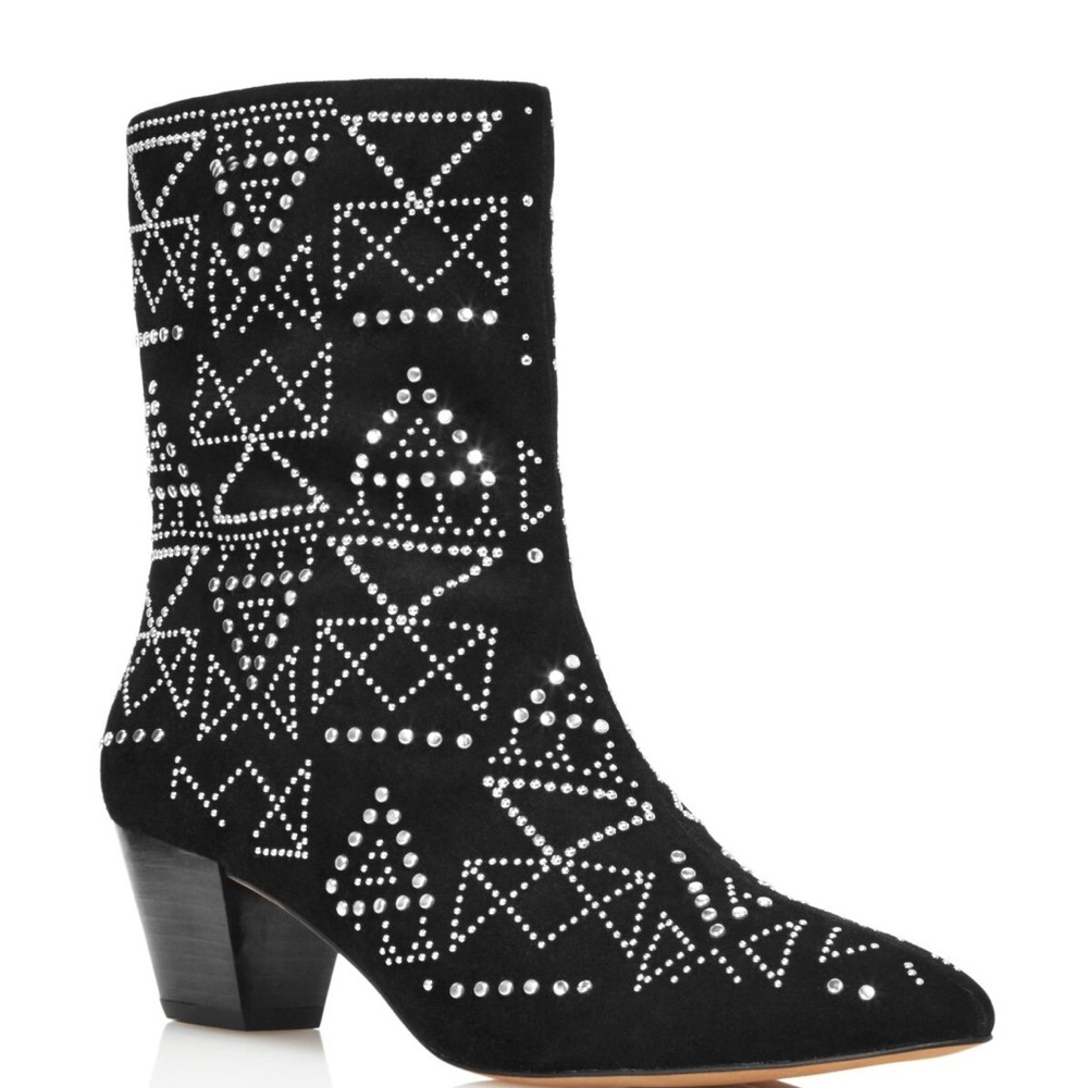 Rebecca Minkoff Black Suede Studded Boots